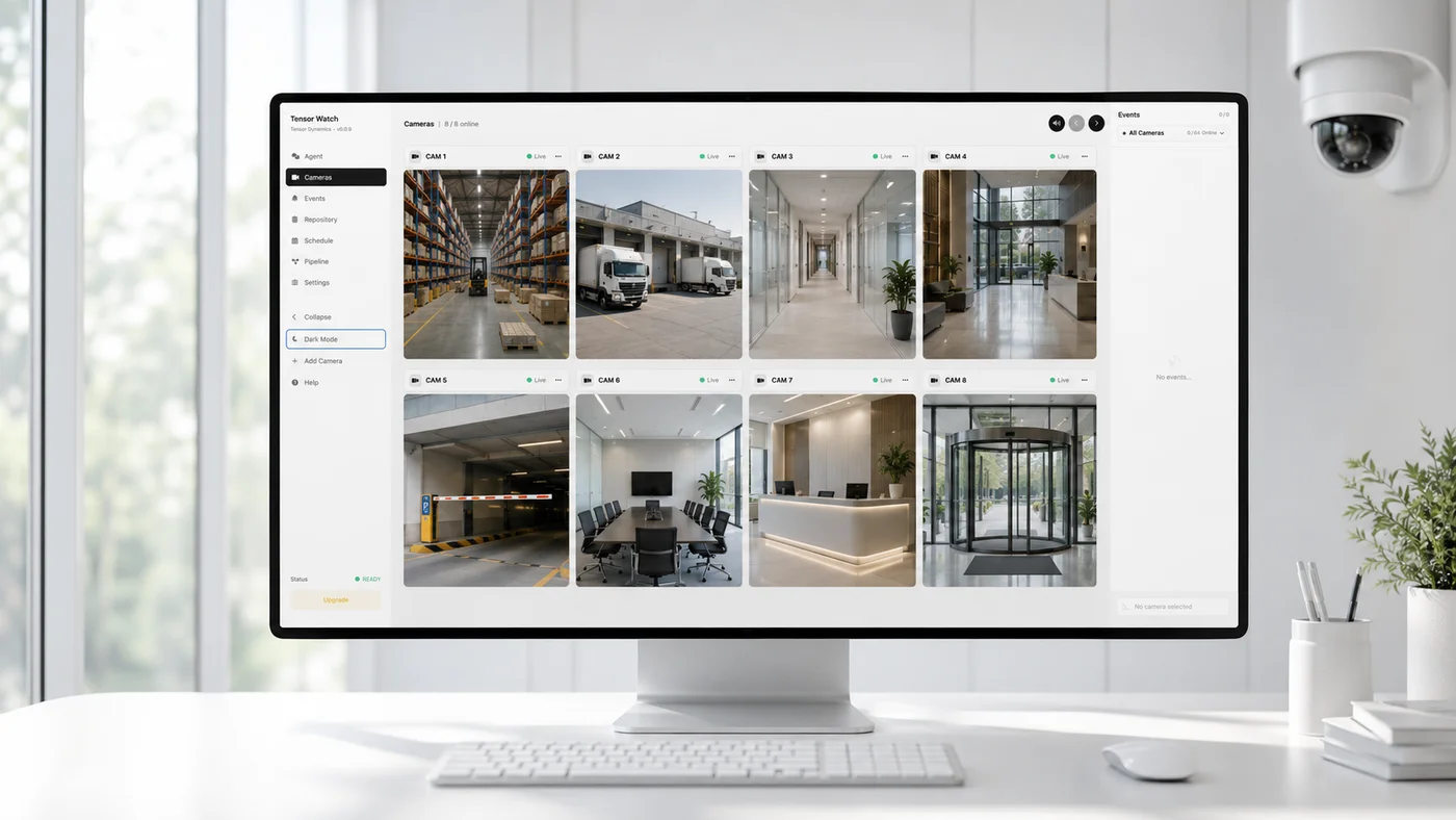 Watch camera-wall interface visualization